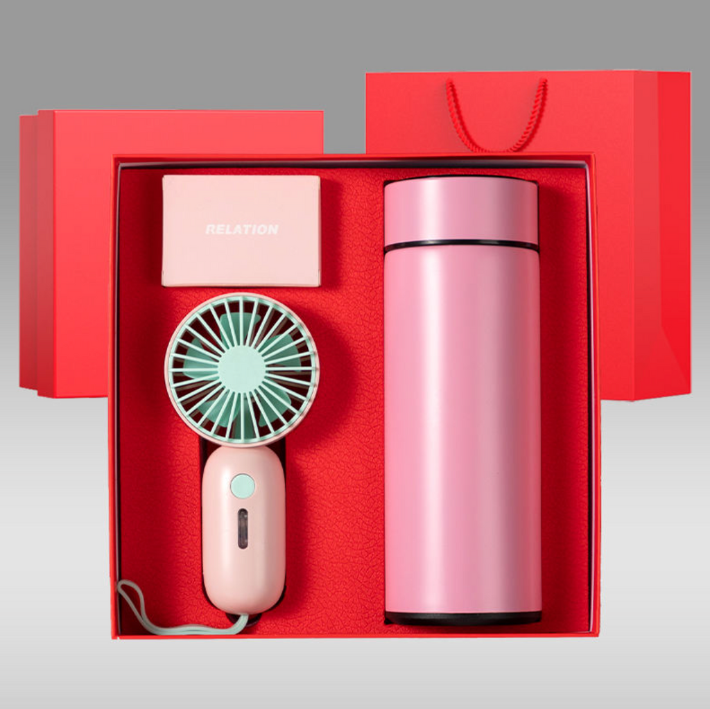Trending Mini Vacuum Cup & Portable Fan Gift Set