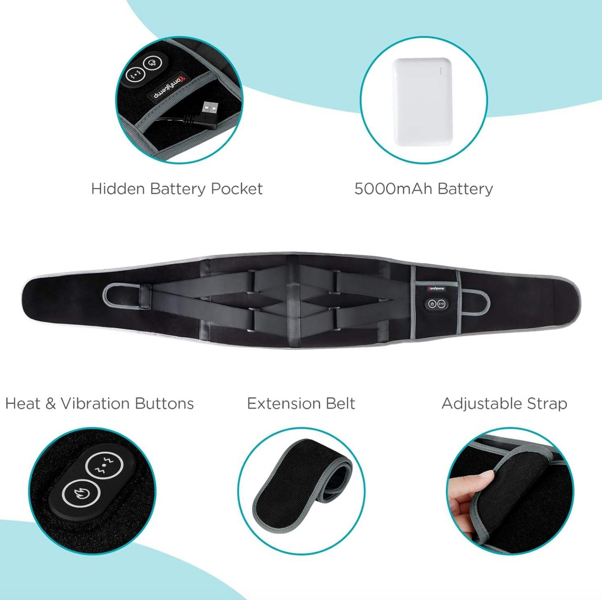 Cordless Heated Back Massager Belt